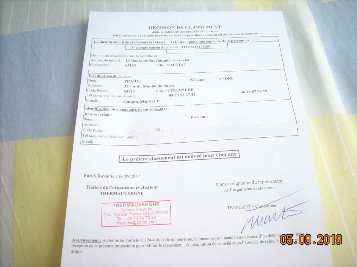 Gite De Sauviat 25 Chemin Du Grand Pacher Le Bourg De Sauviat 63120 Exterior photo